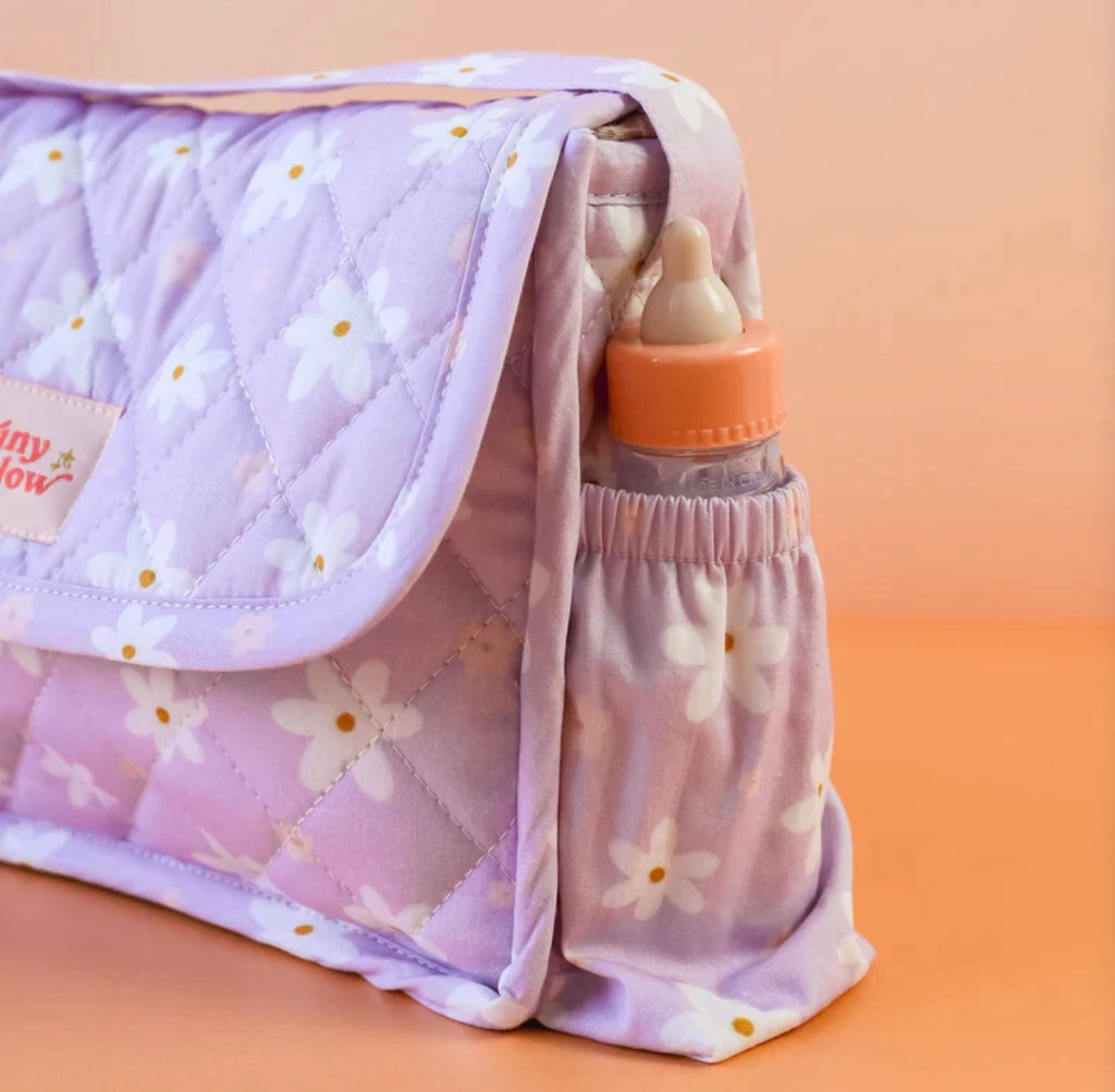 Tiny Harlow Convertible Doll’s Nappy Bag Set | Lilac Daisy
