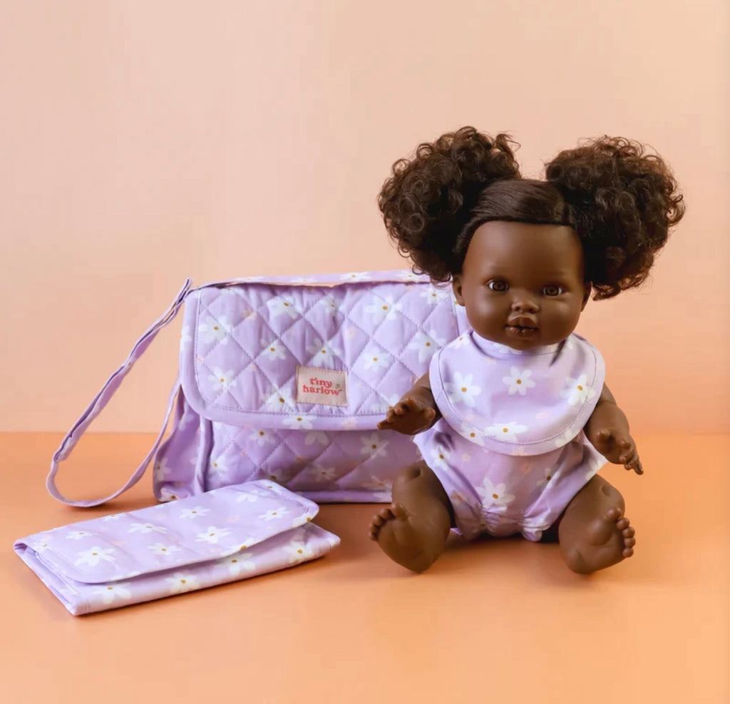 Tiny Harlow Convertible Doll’s Nappy Bag Set | Lilac Daisy