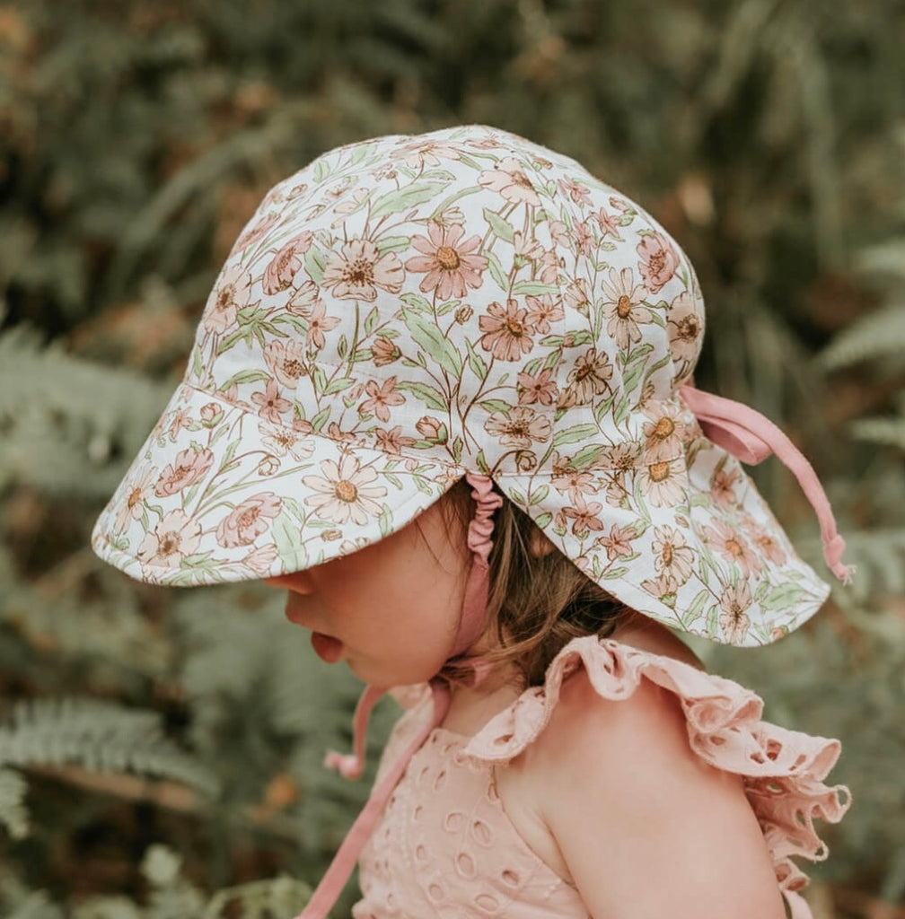 Bedhead Hat | Reversible Baby Flap Sun Hat l Poppy/Rosa