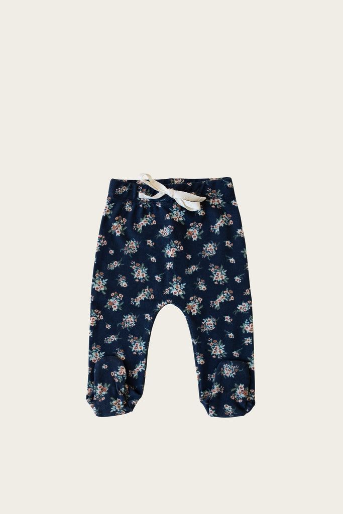 Organic Cotton Footed Pant | Sapphire Floral