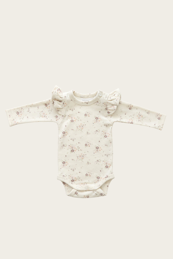 Frill Long Sleeve Bodysuit | Periwinkle Floral