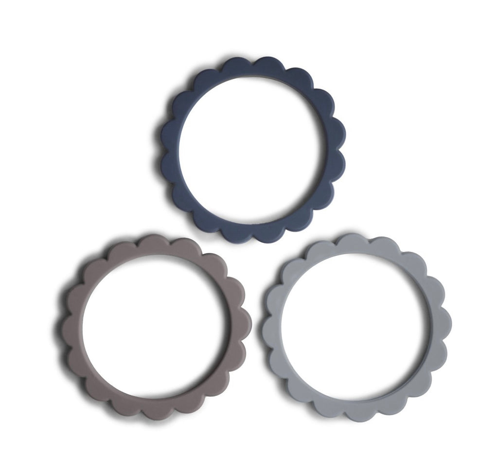 Flower Bracelet Teether | Steel/Dove Gray/Stone