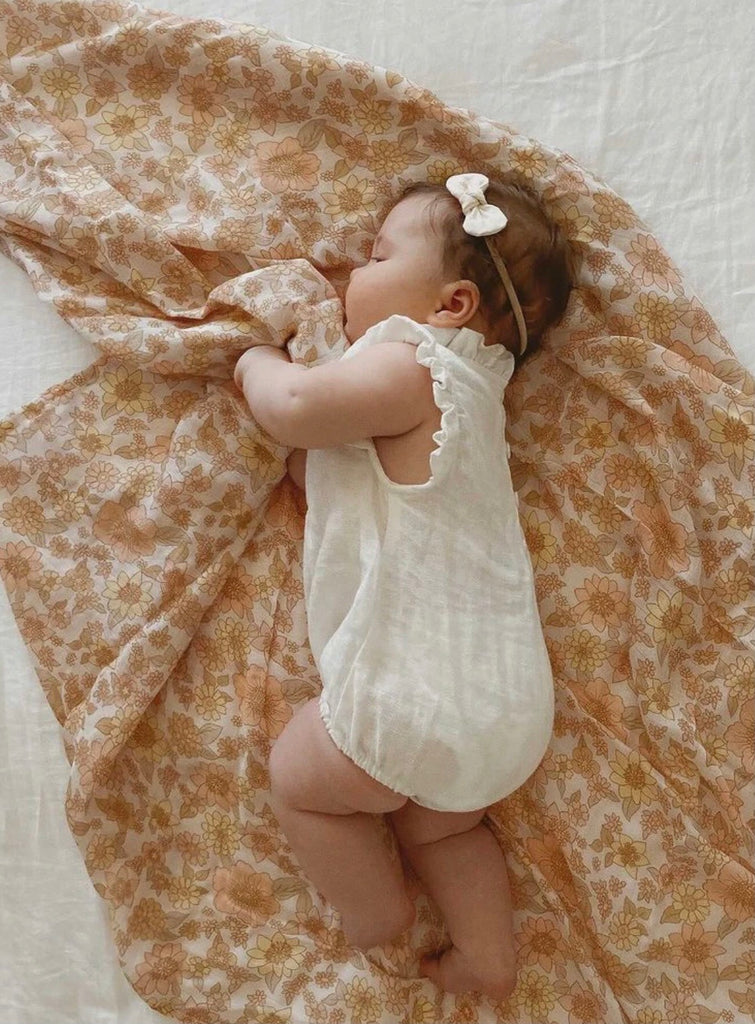 Peach Bloom Bamboo Swaddle