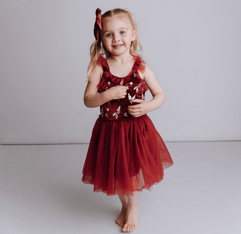 Bencer and Hazelnut Red Velvet Dress