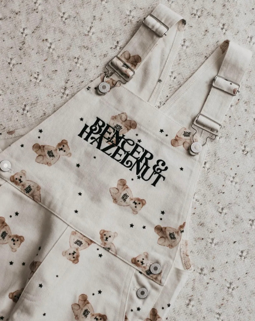 Basil Bear Denim Overalls | Bencer and Hazelnut