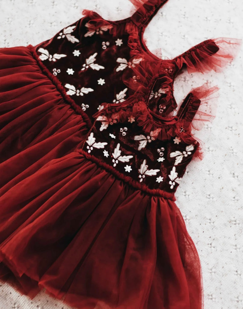 Bencer and Hazelnut Red Velvet Dress