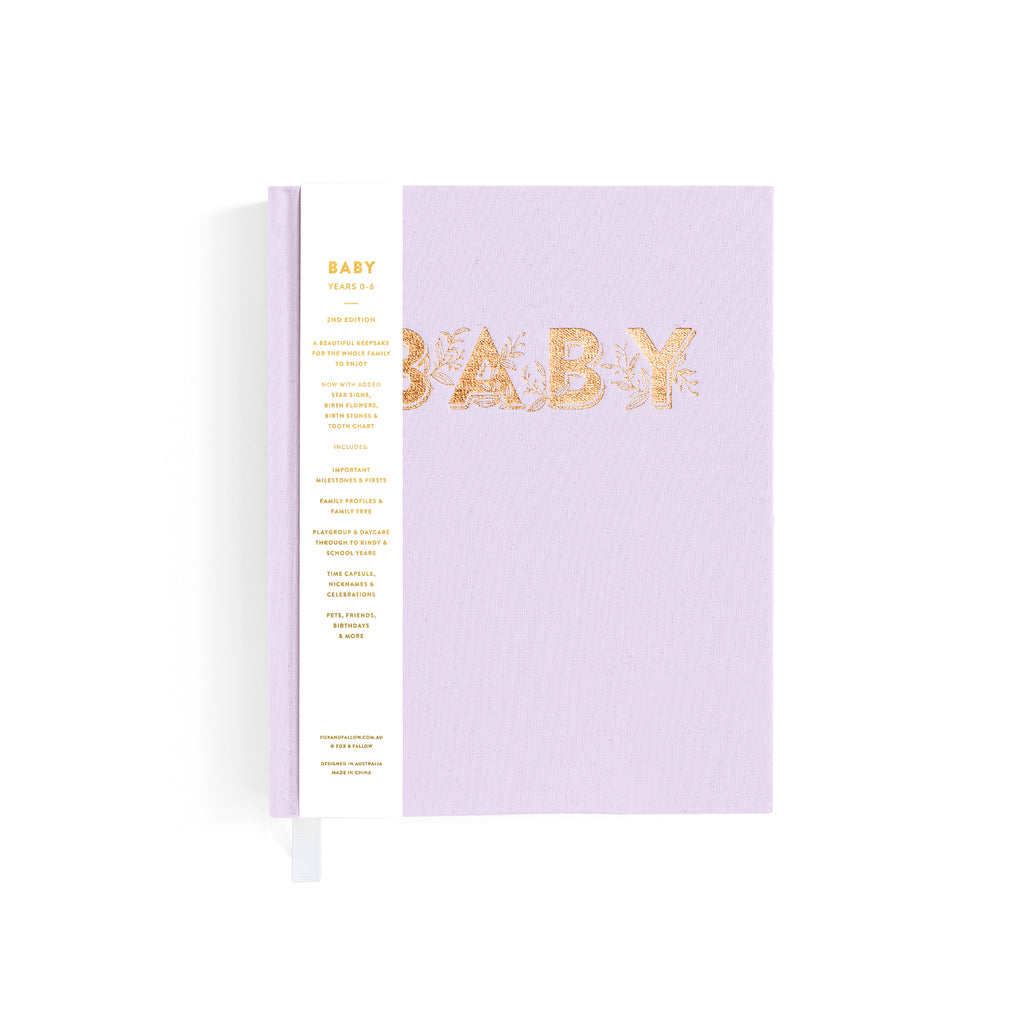 Mini Lilac Baby Book