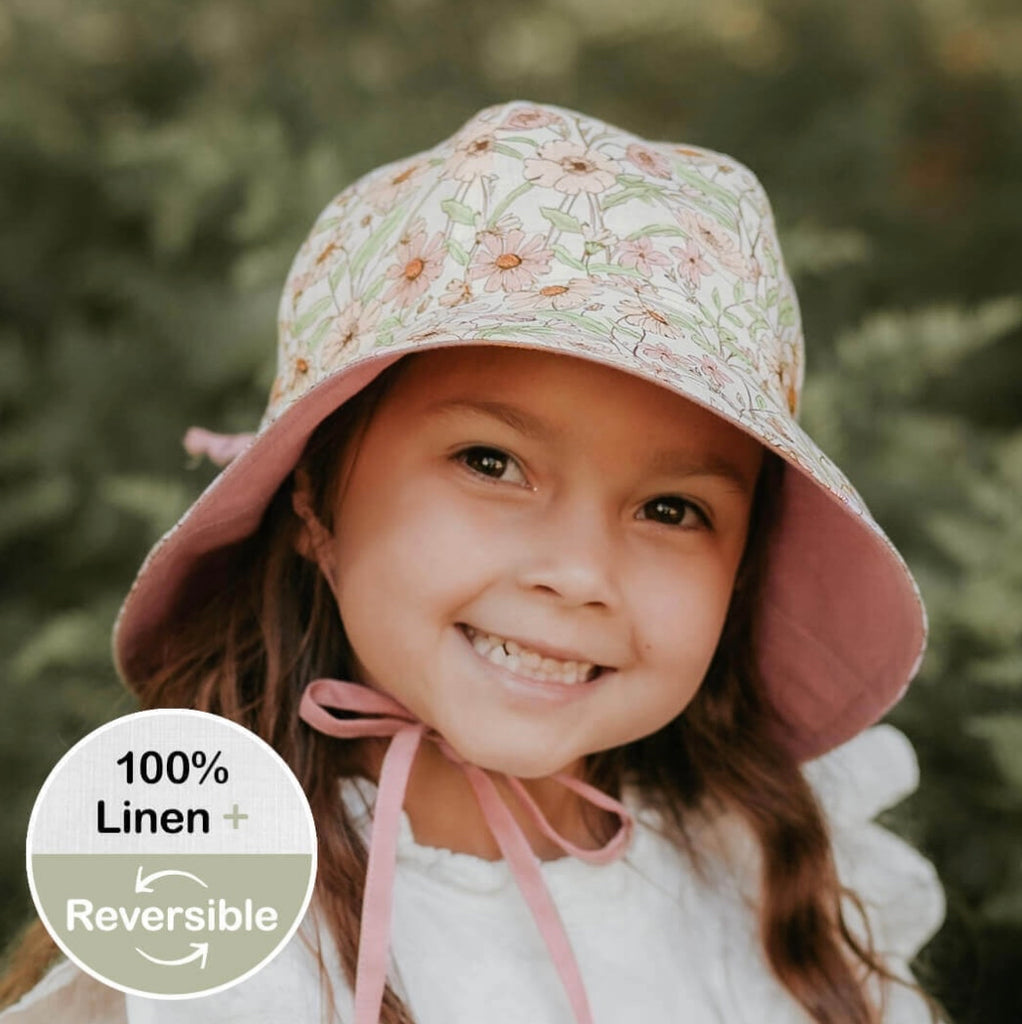 Bedhead Hats | Heritage Girls Reversible Sun Hat | Poppy/Rosa