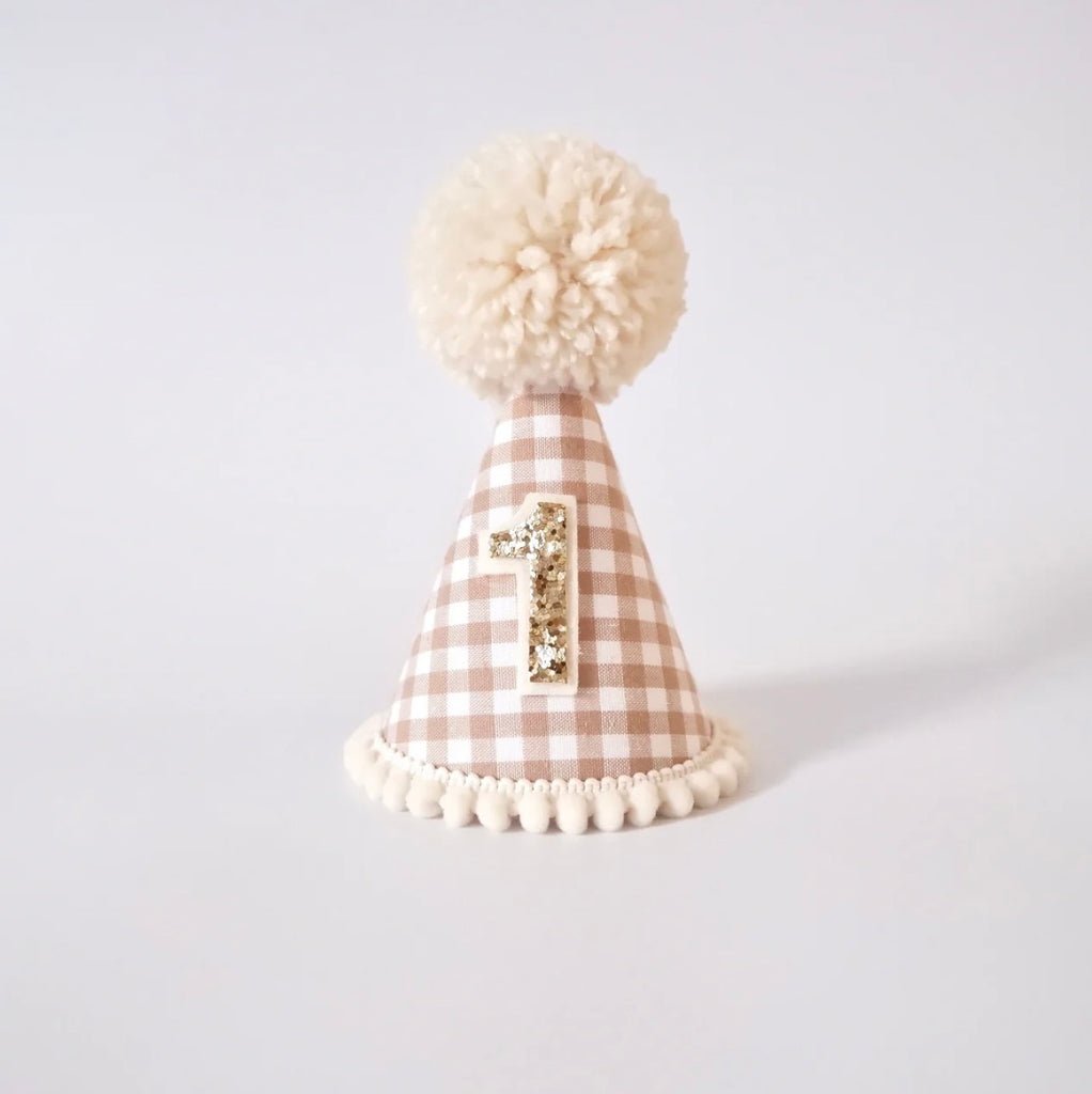 Gingham Pattern Party Hat