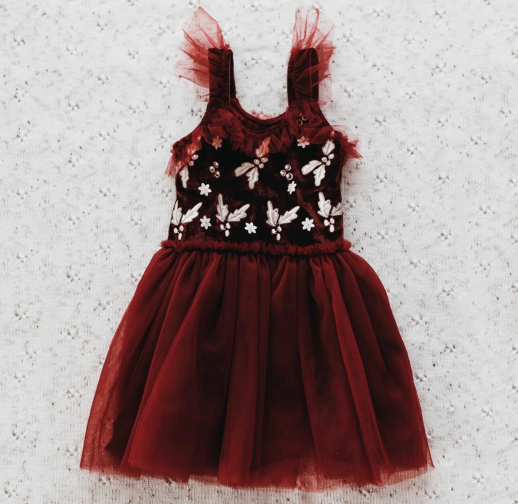 Bencer and Hazelnut Red Velvet Dress