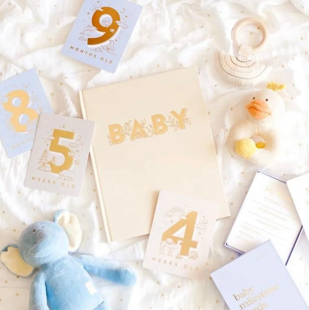 Fox and Fallow Baby Milestones Cards | Powder Blue