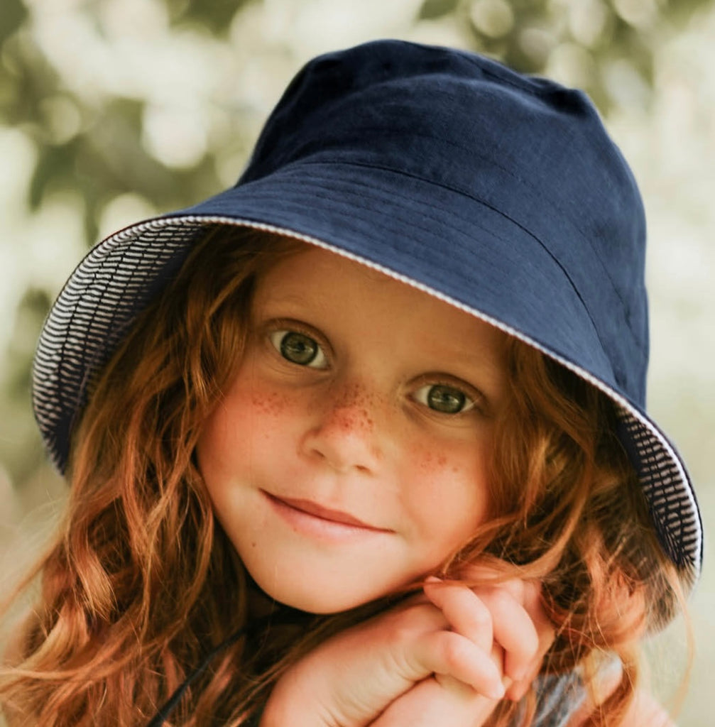 Bedhead Hats | Explorer Kids Reversible Sun Hat |Charlie/Indigo