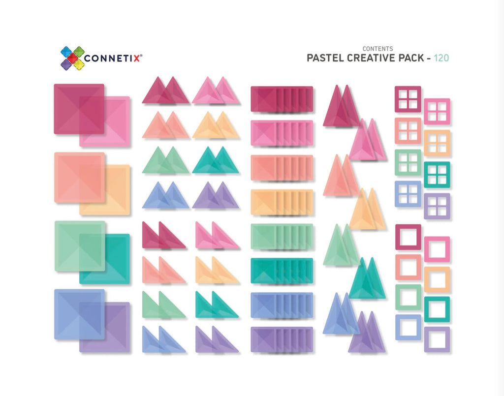 Pastel Connetix Tiles | 120 Piece Creative Pack