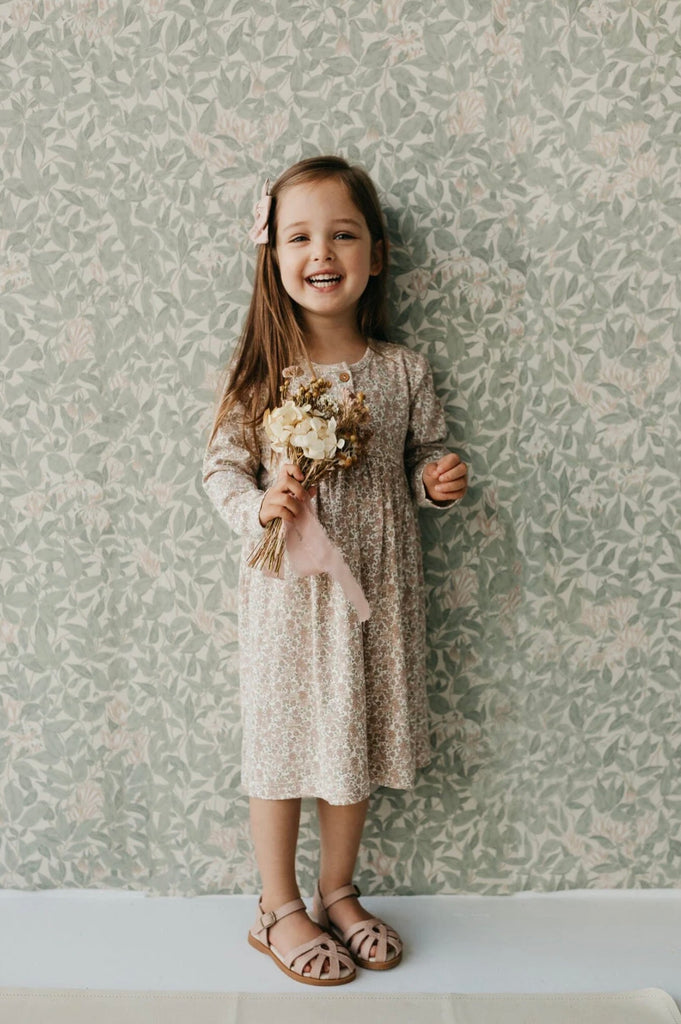 Organic Cotton Bridget Dress | Chloe Floral Tofu