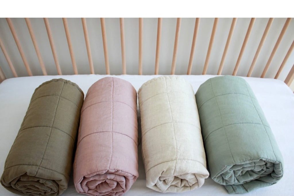 Quilted Linen Blanket - Woodrose