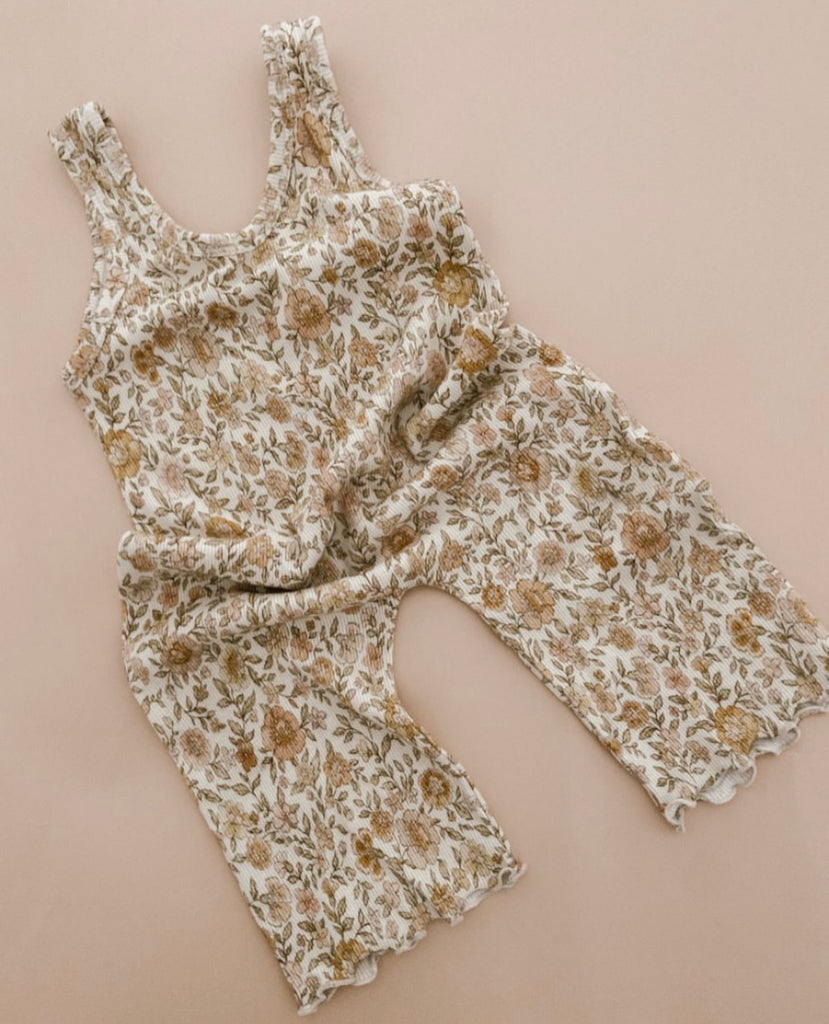 Quinn + Coco Floral Ribbed Jumpsuit
