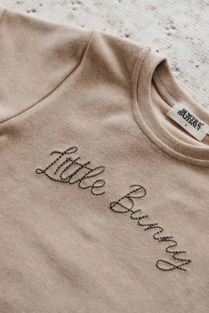 Little Bunny Embroidery Short-sleeve Bodysuit