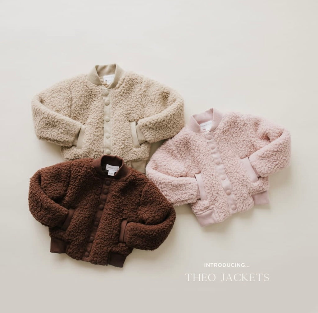 Theo Recycled Polyester Teddy Jacket | Peony