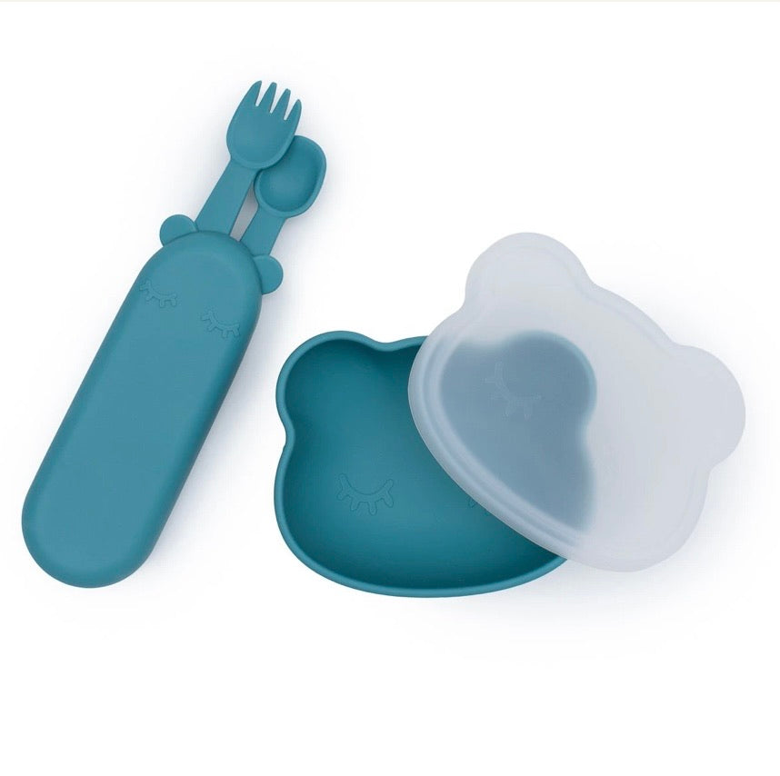 Feedie Fork and Spoon Set - Dusky Blue