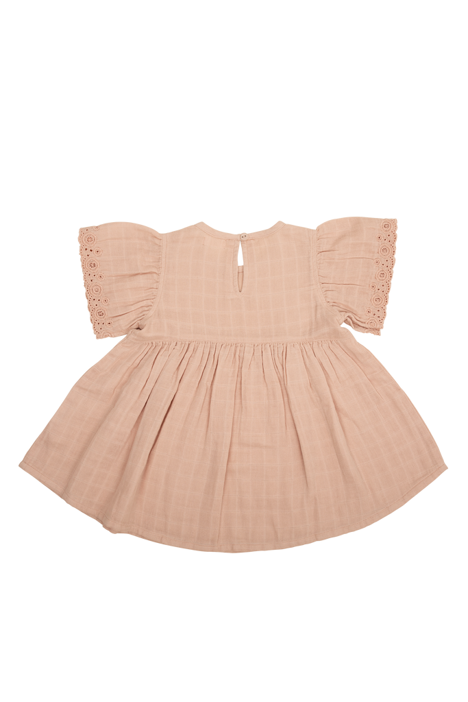 Organic Cotton Muslin Chloe Dress | Peach Whip
