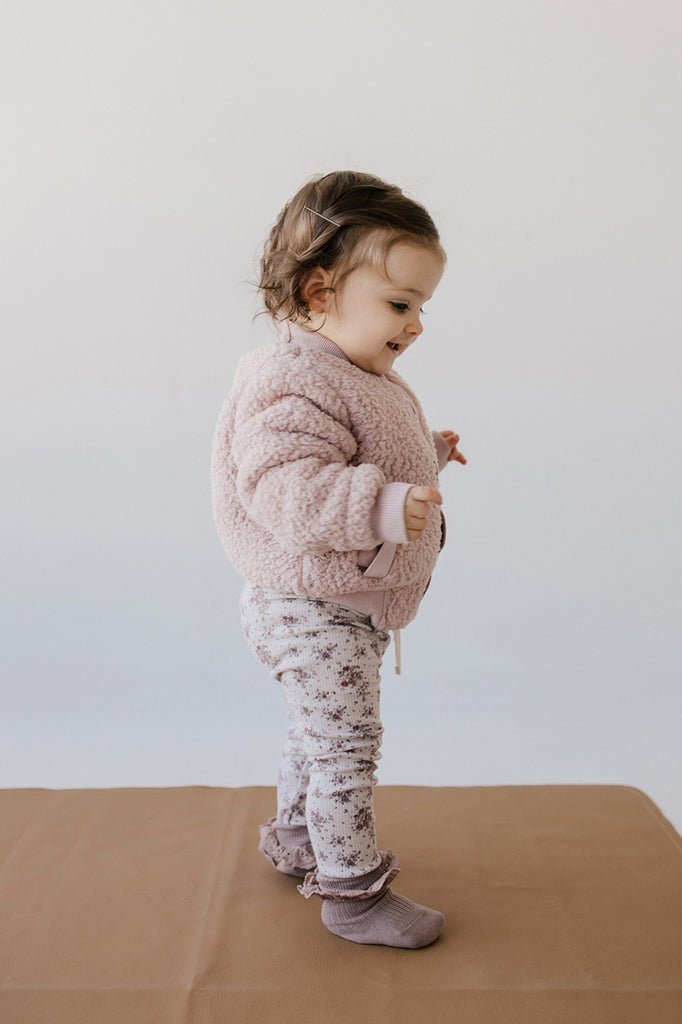 Theo Recycled Polyester Teddy Jacket | Peony