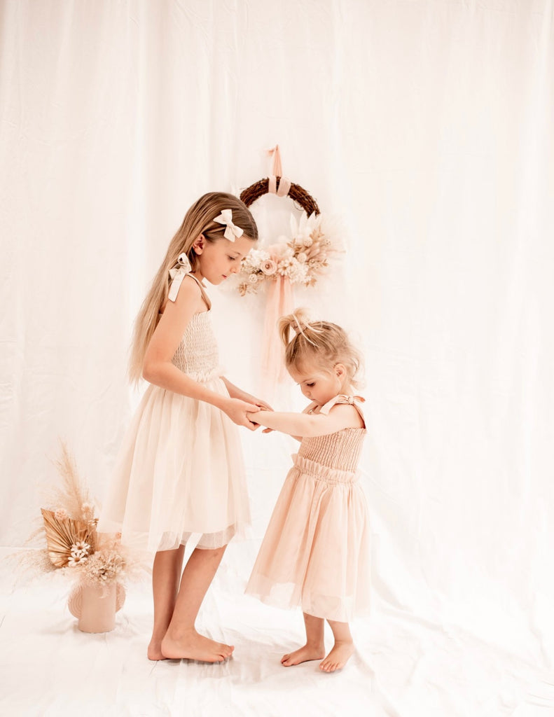 India and Grace Shirred Tutu Dress | Ballet Pink