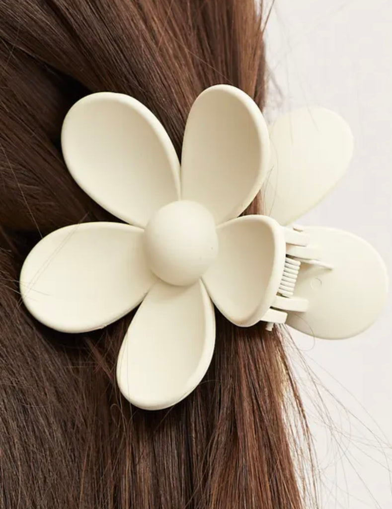 Cream Flower Clip