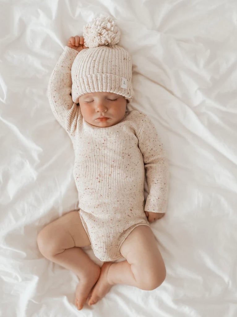 Ribbed Bodysuit | Oatmeal Fleck