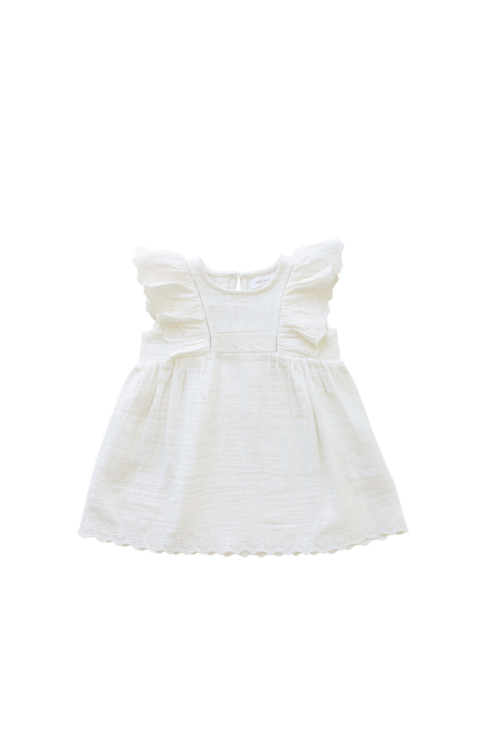 Cotton Muslin Maple Dress | Egret