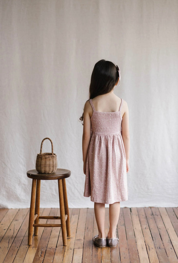 Organic Cotton Kaia Dress | Lulu Floral Powder Pink