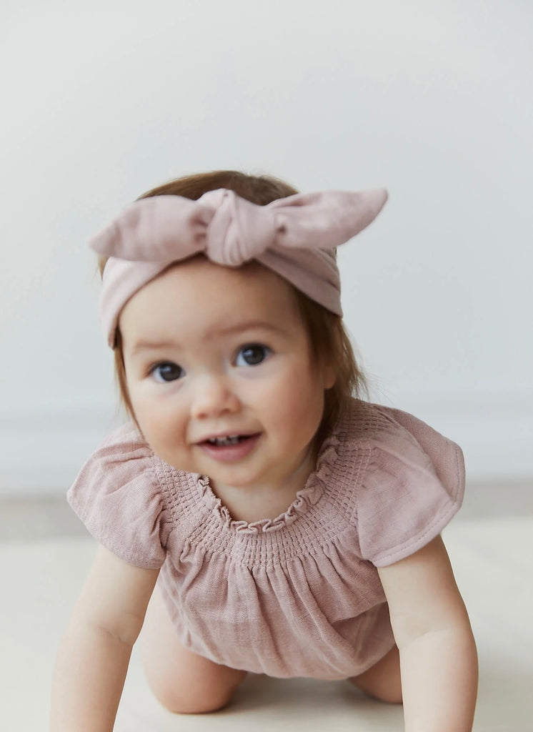 Organic Cotton Muslin Tamara Playsuit | Mauve Shadow