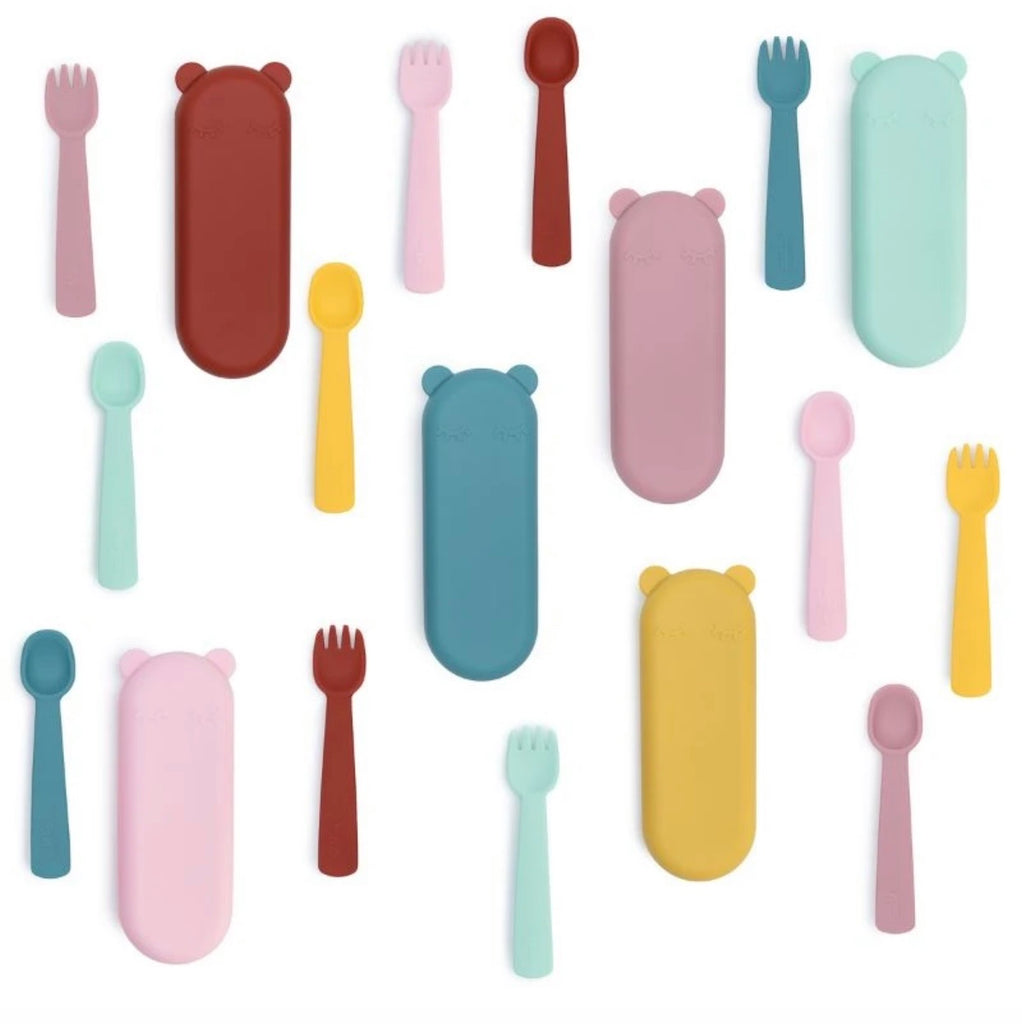 Feedie Fork and Spoon Set - Powder Pink