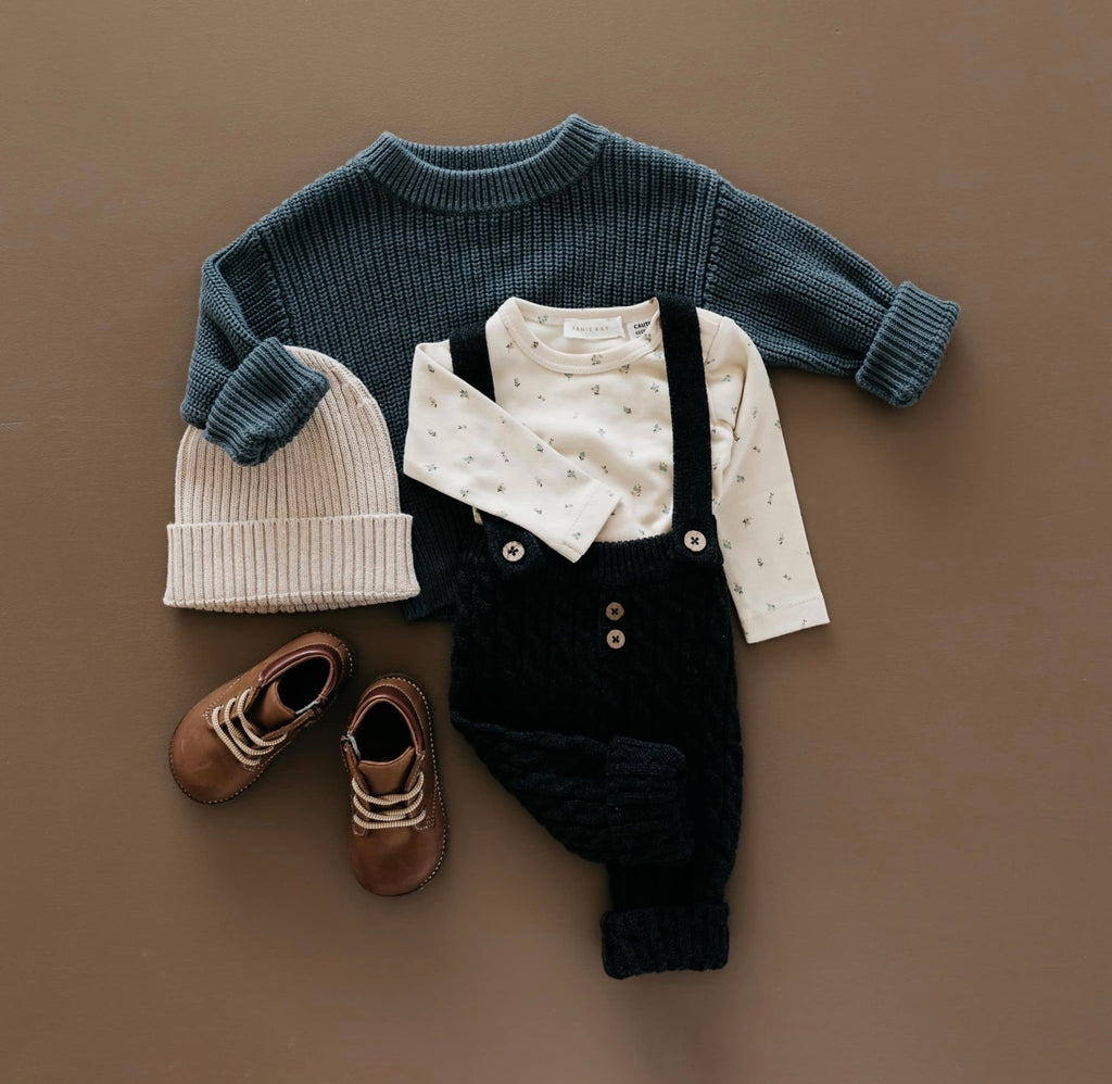 Organic Cotton Fernley Long Sleeve Bodysuit | Blueberry Storm