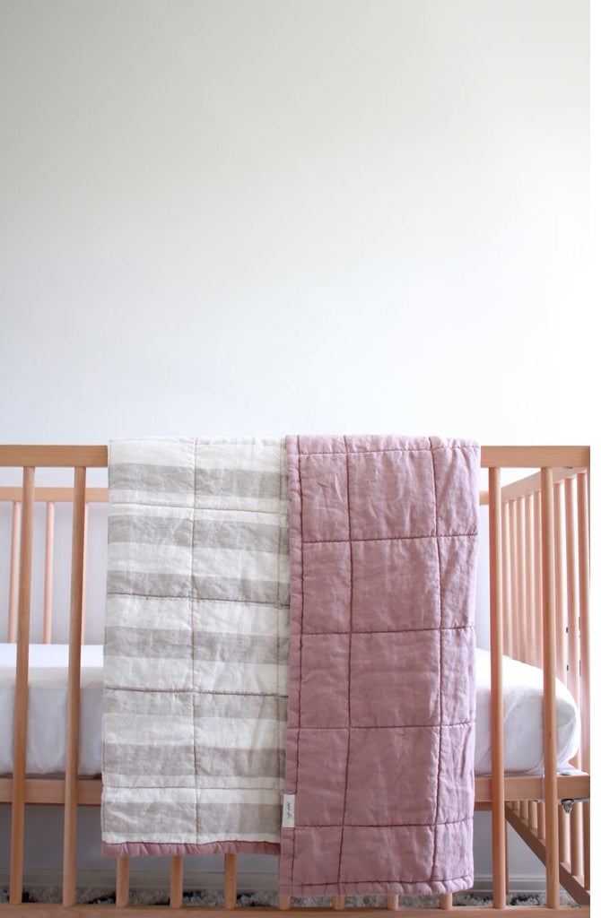 Quilted Linen Blanket - Woodrose