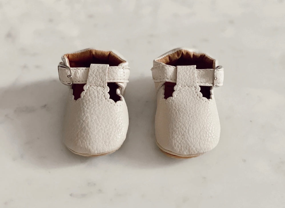 Taupe Baby Tbar Shoes