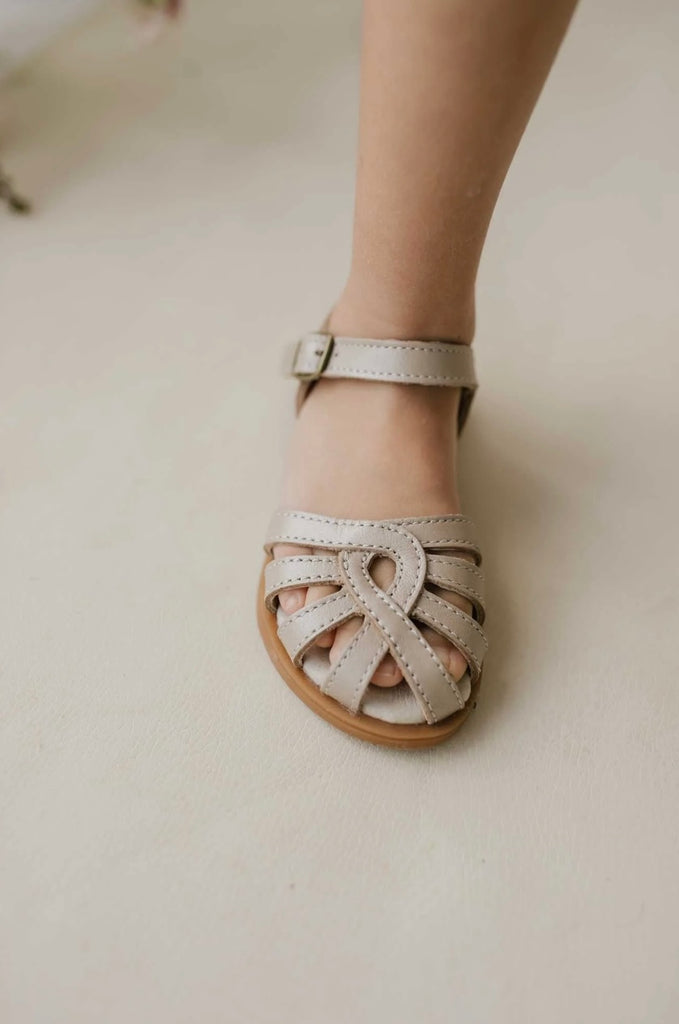 Jamie Kay Leather Sandal | Matte Gold