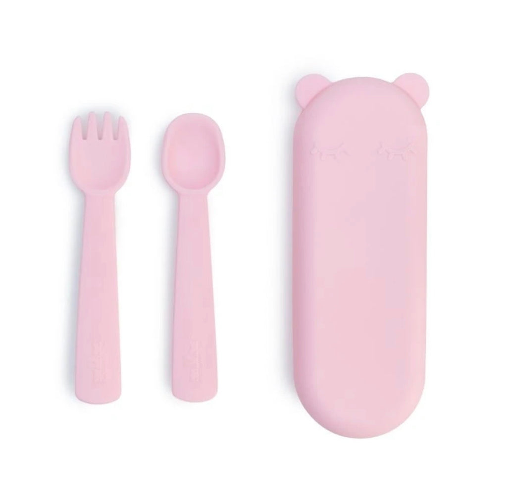 Feedie Fork and Spoon Set - Powder Pink
