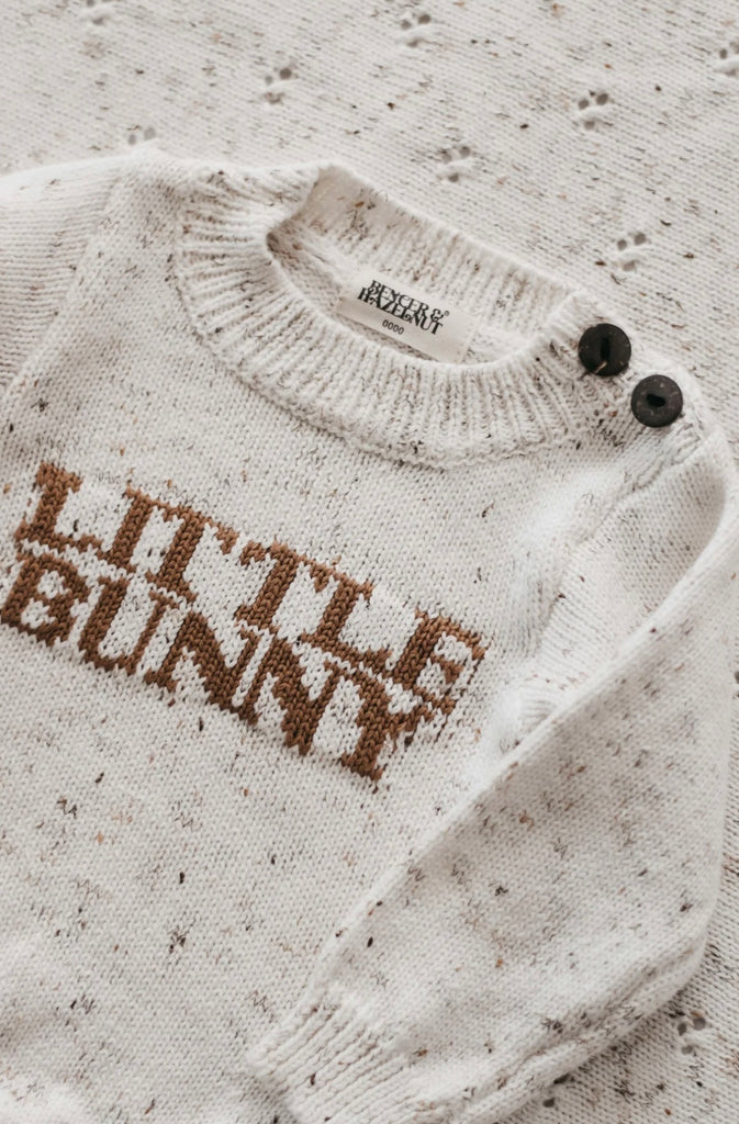 Little Bunny Oatmeal Knit Long Sleeve Romper I’m