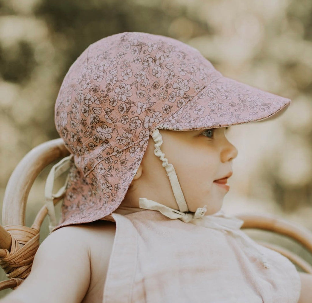 Bedhead Hat | Reversible Baby Flap Sun Hat | Florence/Flax