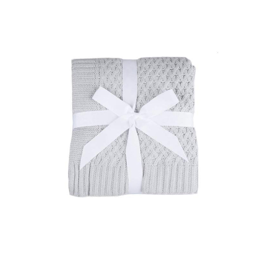 Diamond Knit Blanket - Warm Grey