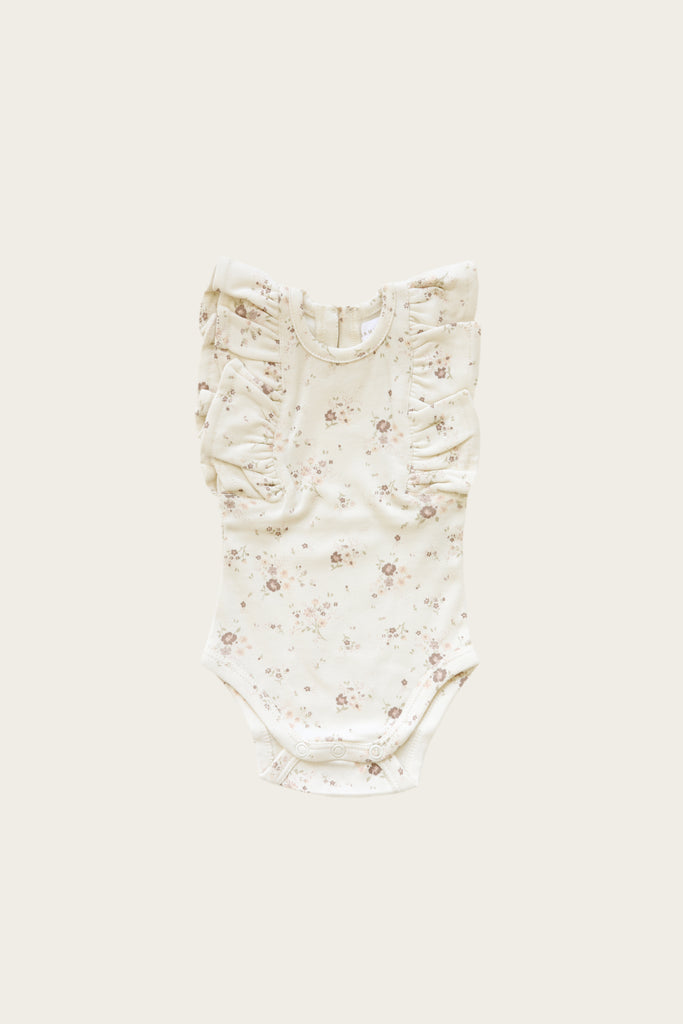 Frill Singlet Bodysuit | Periwinkle Floral