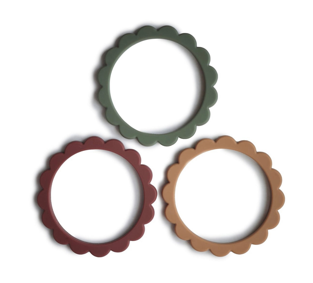 Flower Bracelet Teether | 3 Pack | Berry/Dried Thyme/Natural
