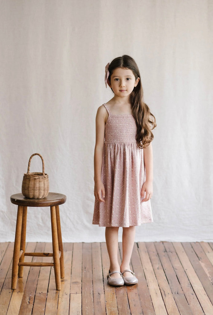 Organic Cotton Kaia Dress | Lulu Floral Powder Pink